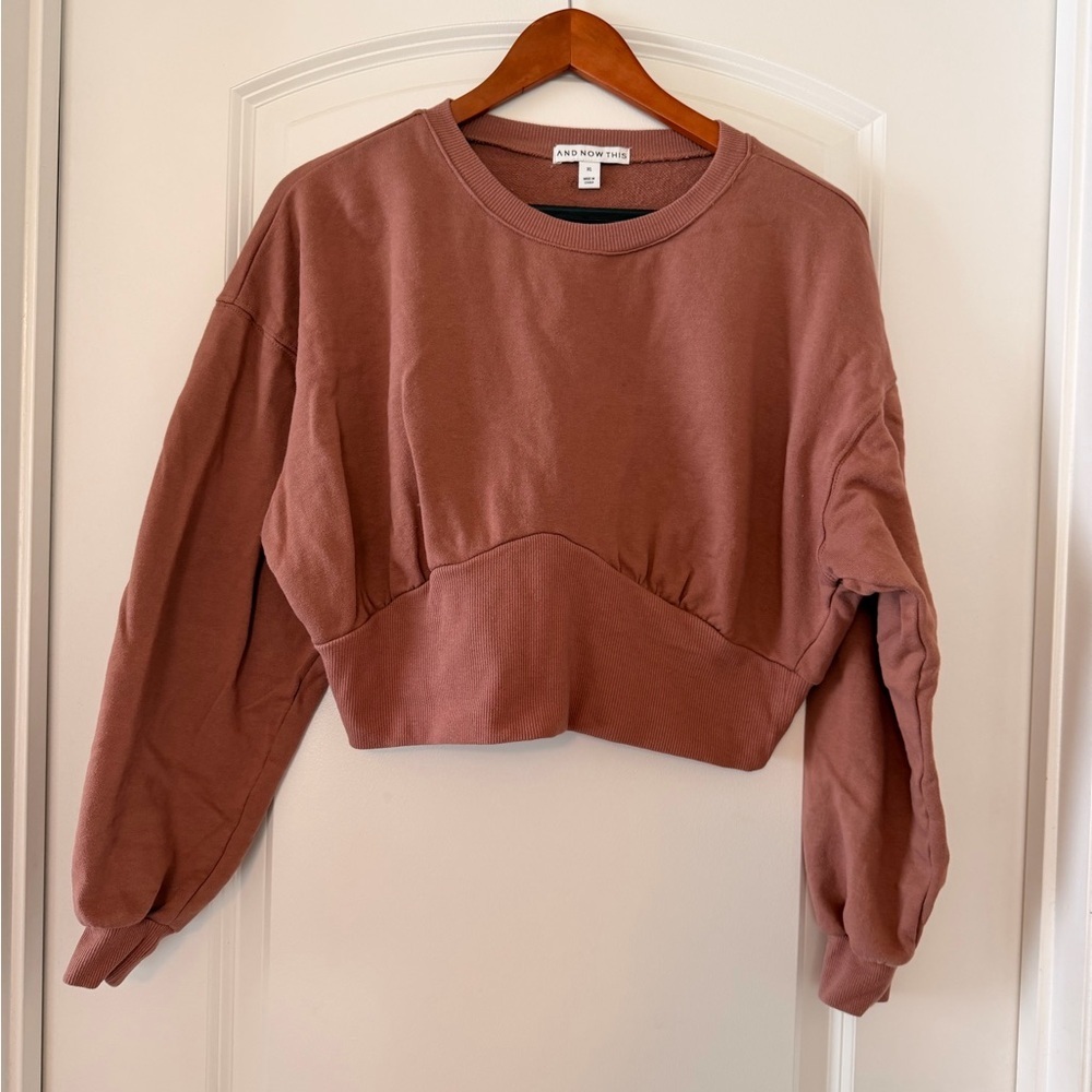 And Now This Cropped Sweatshirt XL Cozy Lounge‎ Athleisure Soft Girl - Picture 2 of 9
